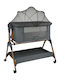 Bebe Stars Cradle with Mattress, Side Opening, and Wheels Gray