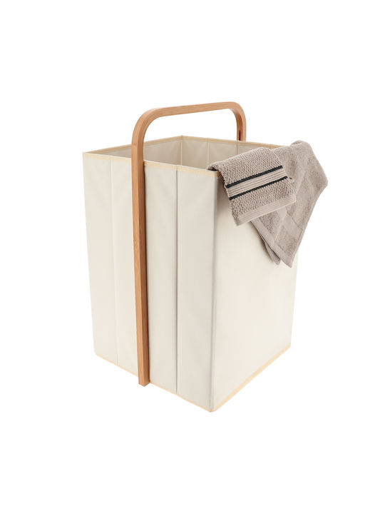 Eurocasa Καλάθι Απλύτων Bamboo 55x35x34cm Λευκό