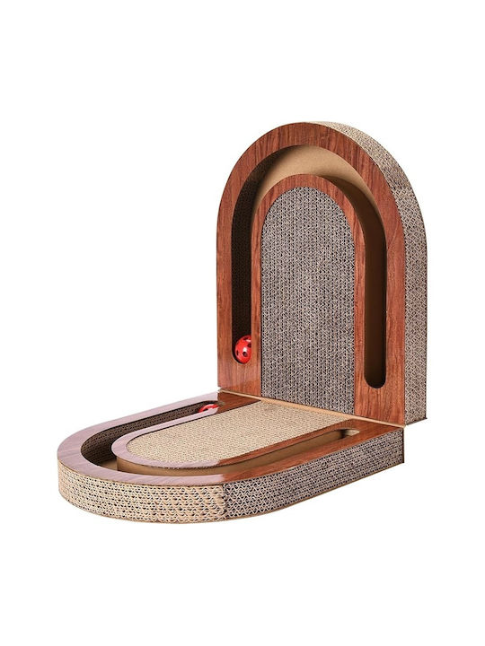 Jucărie Interactivă pentru Pisici din Carton Ondulat cu Minge Integrată, Antiderapantă, Design Modern, Pliabilă