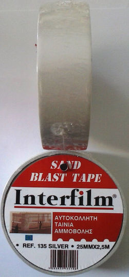 Self-Adhesive Sandblasting Tape 25mm x 2.5m Ref:135 Silver 17338 17338