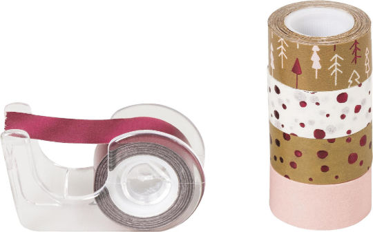 Heyda Set of Assorted Kraft Red Adhesive Tapes 5 pcs 20-3584529