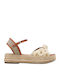Women's Flat Sandals in Beige Color