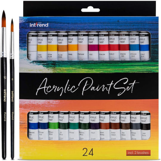 24 Trendy Set Culori Acrilice Pictură 12ml 24buc