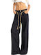 Traveller Damen Hoch tailliert Stoff Hose Blau