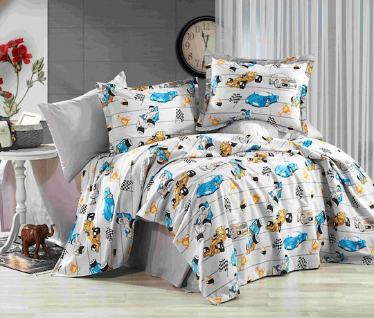 MayHome Kinderdecken Einzeln Baumwoll Grau 160x240cm