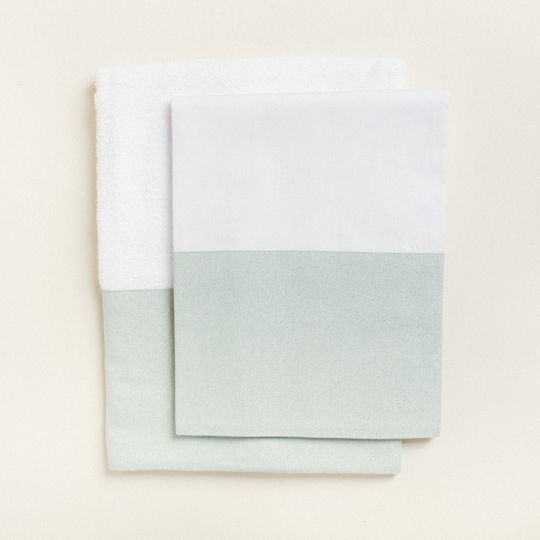 Beauty Home Set Christening Oilcloths Elephant White 3 Pieces