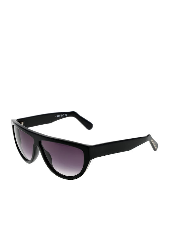 GCDS Unisex Sunglasses with Black Plastic Frame and Black Gradient Lens