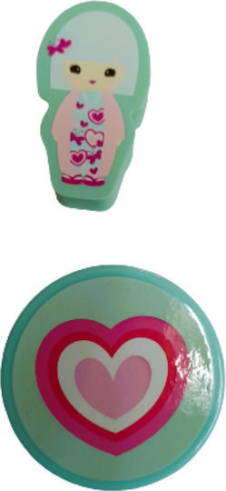 A Set of 2 Pieces: 1 Eraser & 1 Sharpener Kimmidoll Junior