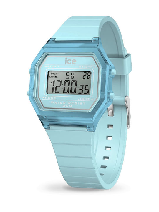 Ice Small Ψηφιακό Γυναικείο Ρολόι 32mm Μπαταρίας με Τιρκουάζ Καουτσούκ Λουράκι