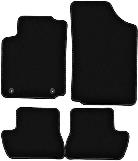 Basic Schwarze Samt-Fußmatten Citroen C2 Hatchback 2003-2009
