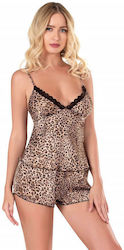 Primoda Damen Baby Doll Leopard 9100-leopard Mehrfarbig