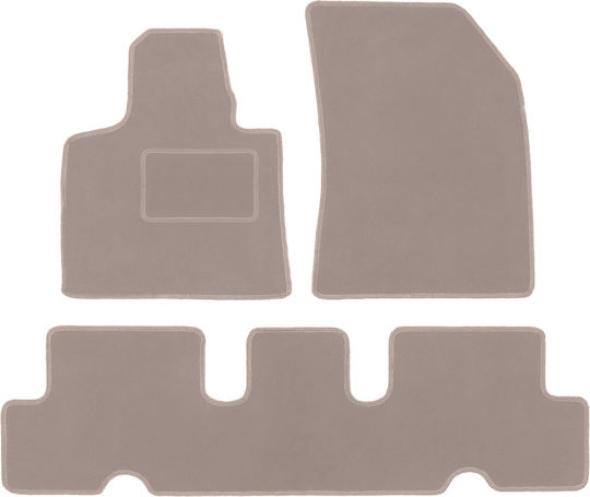 Beige Velvet Floor Mats Citroen C4 Spacetourer Minivan 2013-2018