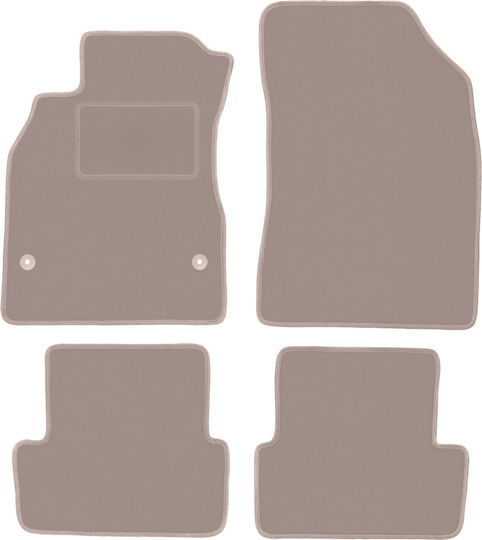 Beige Velvet Car Mats Renault Fluence Sedan 2009-2016