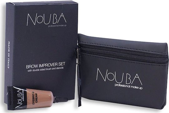 Nouba Brow Improver Сет за грим за лицето Вежди с козметична чанта 3бр