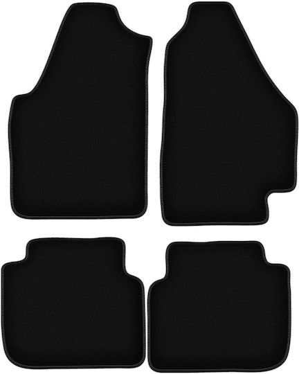 Covorașe de podea din catifea neagră simple Fiat Idea Minivan 2003-2010