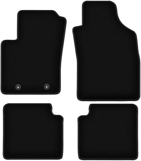 Basic Black Velvet Floor Mats Fiat 500 Convertible Hatchback 2007-2013