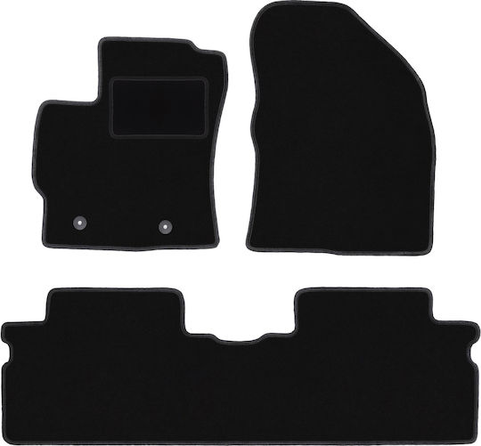 Schwarze Samt-Fußmatten Toyota Verso Minivan 2009-2013
