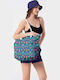 Miami Beach Stoff Strandtasche Blau