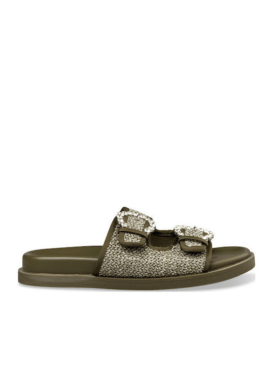 Flache Sandalen Für Damen Grün