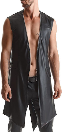 Regnes Fetish Planet Sexy Herren Top Midi Mantel Schwarz