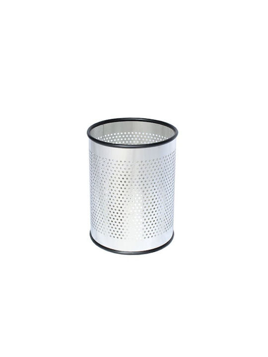 Büroabfalleimer 10L Φ20x28cm Nickelbeschichteter Stahl