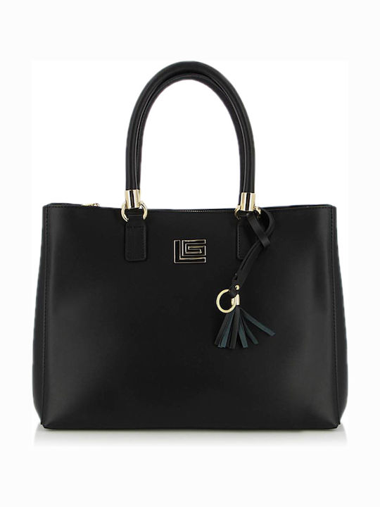 Leather Women's Bag Tote Handbag Black / Gold