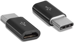 Vcom Adapter USB-C M zu Micro-USB F Schwarz