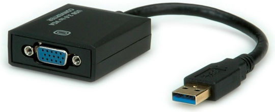Roline Адаптер 12.99.1037 Usb 3.0 M към Vga F Черен