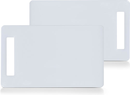 Rectangular Plastic Chopping Board Set White 2pcs