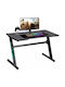 Gaming Office Wooden Pink with Metal Legs & LED 80x30x73cm