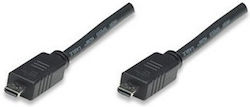 Manhattan 326636 micro HDMI male - HDMI male 1m Μαύρο