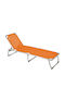 Liegestuhl Aluminium Orange 198x62x25cm.