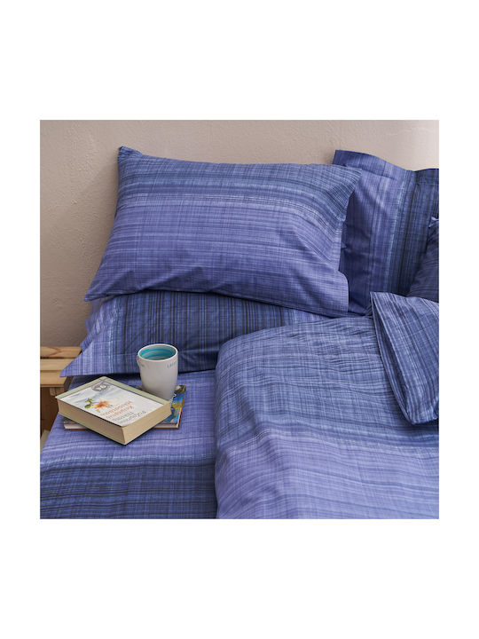 Charalambidis Textiles Σαντορινη Σετ Μαξιλαροθήκες Μπλε 52x72εκ.