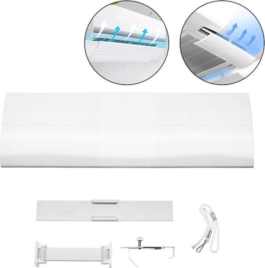 Air Conditioner Airflow Guide 50-74cm X 17cm Self-Adhesive Base White