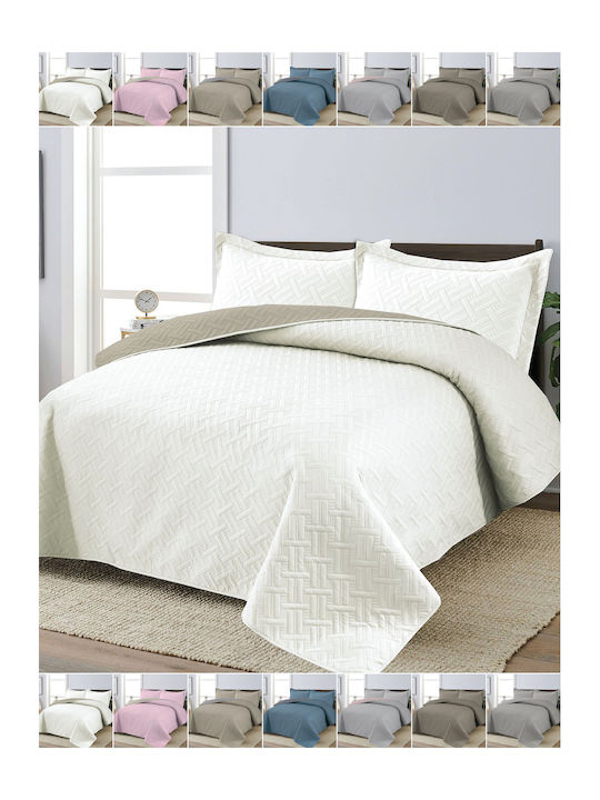 Casa Colori Set Coverlet Single Ecru 160x240cm ...