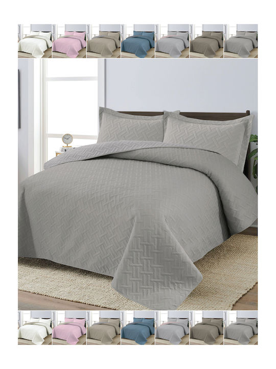 Casa Colori Set Coverlet Single Grey 160x240cm ...