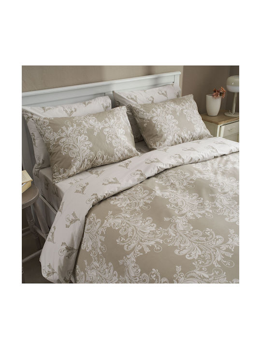 Charalambidis Textiles Lace Pillowcase Set Oxford Beige 50x70cm.