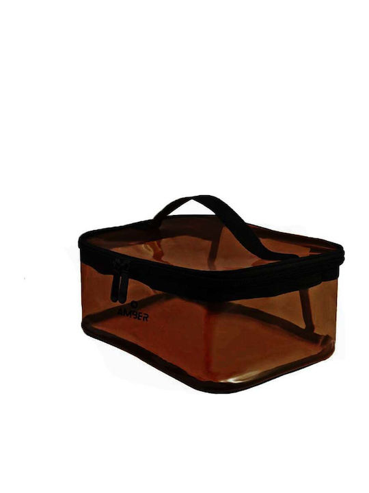 Cosmetic Toiletry Bag 21x15x9 Amber 2032-4 Brown 21x15x9