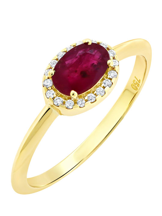 Ring with Diamond made of Gold 18K