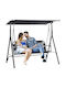 Metallic Swing Black with 270kg Maximum Weight Capacity L172xW110xH155cm