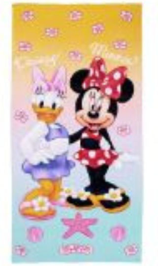 Prosop de plajă Disney Minnie-Daisy roșu din microfibră