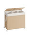 Songmics Wicker Collapsible Laundry Basket 140lt with Cap 66.5x37.5x65cm Beige