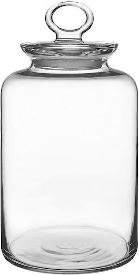 Espiel Kitchen Set 2 Pieces General Use Glass Transparent Jars with Lid 14.1x14.1x26cm 2 Pieces