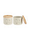 Ankor Set 2 Pieces General Use Food Jars with Metallic Beige Lid 11.3x9.6x11.3cm 2 Pieces