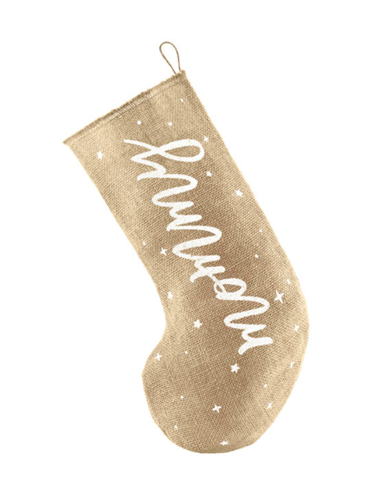 Weihnachtliche Dekorative Socke mit Aufschrift L23xB23xH39.5cm. Beige