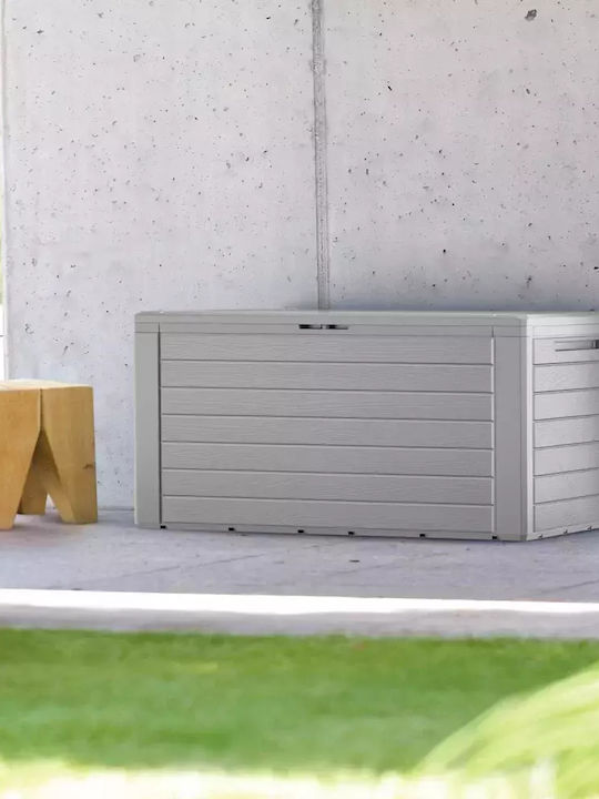Casaria Cutie de depozitare pentru exterior Plastic 280lt Gri L120xW46xH57buc