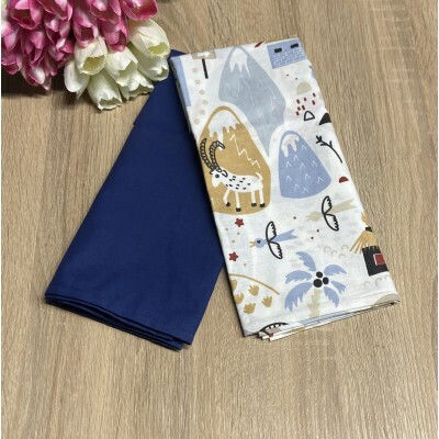 abo Baby Swaddle Blanket Cotton Blue 75x75cm 2 Pieces
