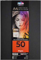 Μπλοκ Zieler Sketch Book Hardback Mixed Media A4 50 Φύλλα 150gr