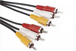 Vcom Cv033 Cable 1.8m From 3x Rca Chinch M To 3x Rca Chinch M 1.8m Black