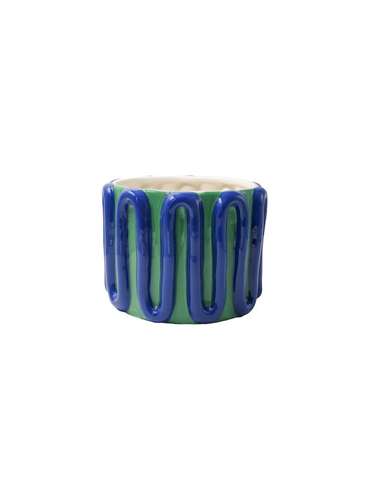 Que Rico Γλάστρα Πήλινη Blue 20x20x14.5εκ.